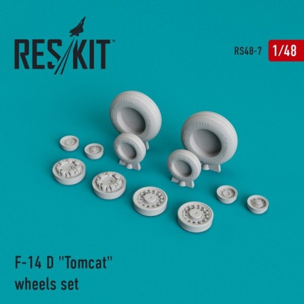 RESKIT RS48-0007 F-14 (D) &quot;Tomcat&quot; resin wheels 1/48