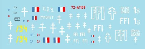 Star Decals 72-A1109 FFI # 2. Re-captured Beute-Panzers. French Resistance - Forces Françaises de l'Intérieur 1/72