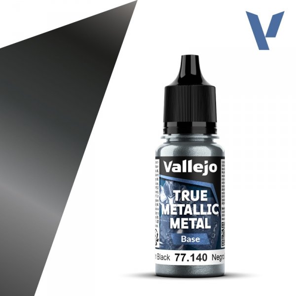 Vallejo 77140 Obsidian Black - True Metallic Metal - Base 18ml