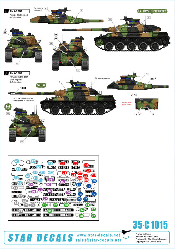 Star Decals 35-C1015 French AMX-30 B2 1/35