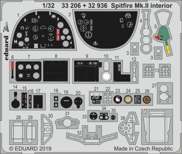 Eduard 33206 Spitfire Mk. II interior REVELL 1/32