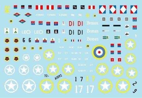 Star Decals 72-A1092 Allied Tank Destroyers in Italy. M10 TD and M10 Achilles. France, South Africa, New Zealand, US, Britain, Poland. 1/72