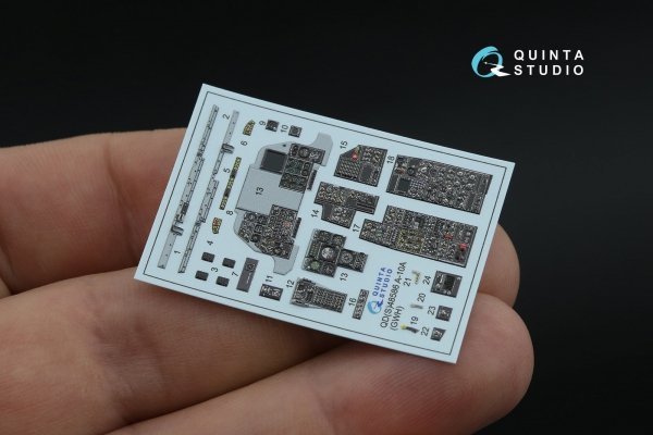 Quinta Studio QDS-48586 A-10A Warthog 3D-Printed &amp; coloured Interior on decal paper (GWH) (small version) 1/48