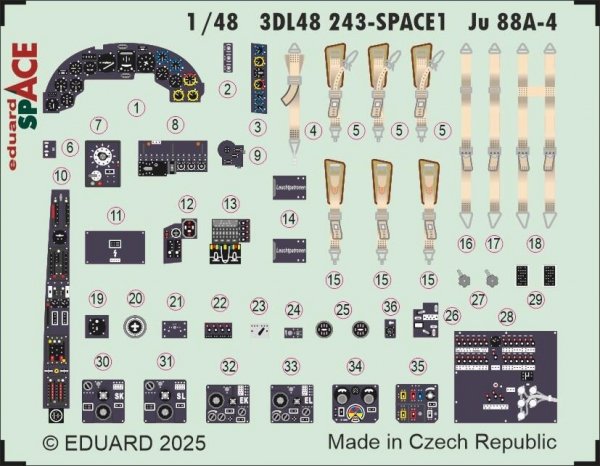 Eduard 3DL48243 Ju 88A-4 SPACE EDUARD, ICM 1/48