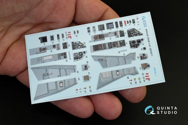 Quinta Studio QD32011 Mirage 2000B 3D-Printed &amp; coloured Interior on decal paper (for Kitty Hawk kit) 1/32