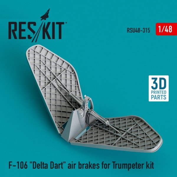 RESKIT RSU48-0315 F-106 &quot;DELTA DART&quot; AIR BRAKES FOR TRUMPETER KIT (3D PRINTED) 1/48