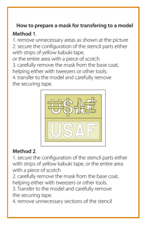 Clear Prop! CPA48068 F-86A pre-cut patterns for numbers and letteringpainting mask on &quot;yellow kabuki paper&quot; for CP4824 kit 1/48