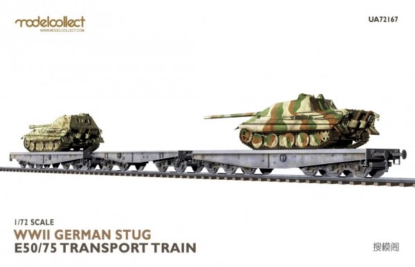 Modelcollect UA72167 WWII German Stug E50/75 Transport Train 1/72