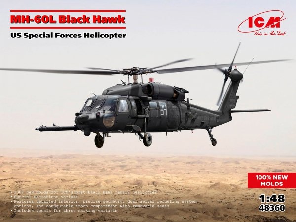 ICM 48360 MH-60L Black Hawk US Special Forces Helicopter 1/48