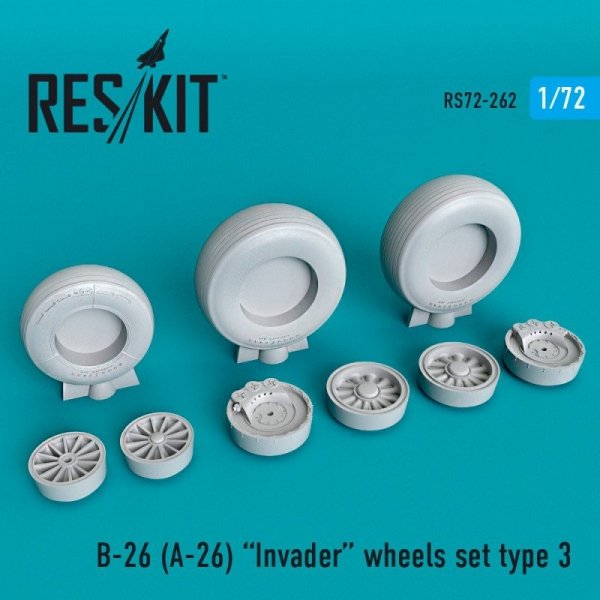 RESKIT RS72-0262 B-26 (A-26)  Invader wheels set type 3 1/72