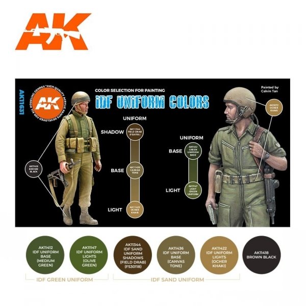 AK Interactive AK11631 IDF UNIFORM COLORS