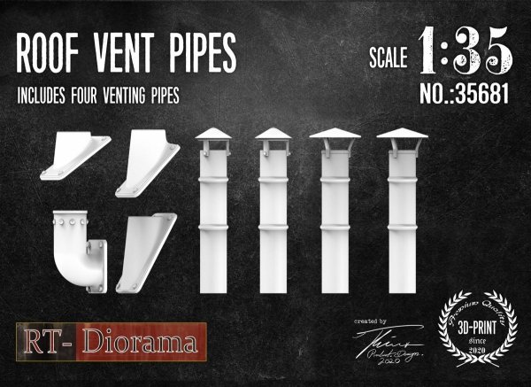 RT-Diorama 35681 Roof Vent Pipes 1/35