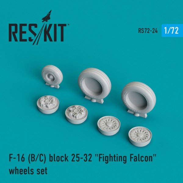 RESKIT RS72-0024 F-16 (B,C) BLOCK 25-32 &quot;FIGHTING FALCON&quot; WHEELS SET 1/72