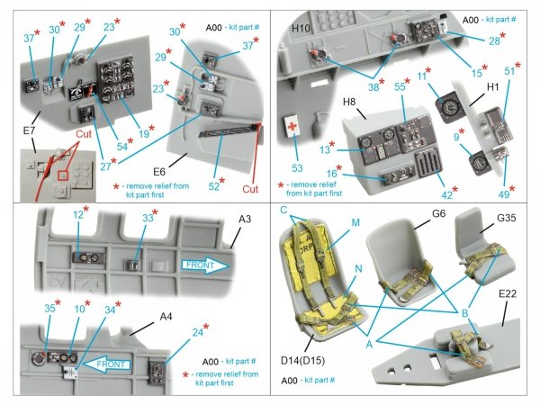 Quinta Studio QD48561 Boeing B-17G 3D-Printed &amp; coloured Interior on decal paper (HK models) 1/48