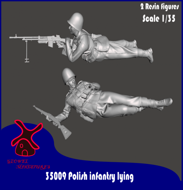 Glowel Miniatures 35009 Polish infantry lying 1/35