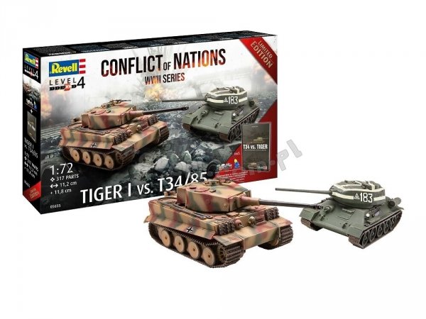 Revell 05655 Tiger I vs. T34/28 - Conflict of Nations WWII Series 1/72