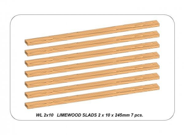 Aber WL 2x10 Listwy drewniane z lipy 2 x 10 x 245mm x 7 szt