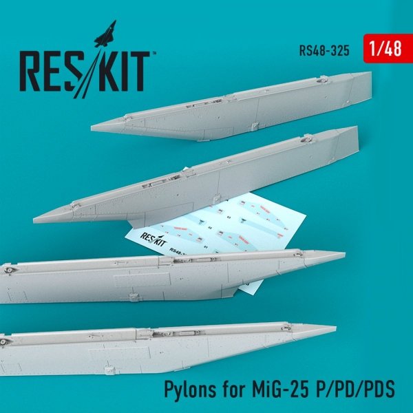 RESKIT RS48-0325 PYLONS FOR MIG-25 (P/PD/PDS) 1/48