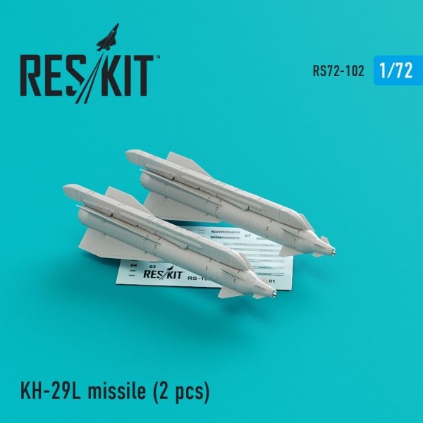 RESKIT RS72-0102 KH-29L (AS-14A 'KEDGE) MISSILES (2 PCS) 1/72