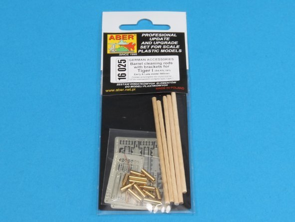 Aber 16025 Barrel cleaning rods with brackets for Tiger I – early/late (1:16)