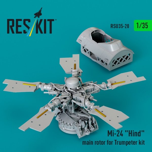 RESKIT RSU35-0020 Mi-24 &quot;Hind&quot; main rotor for Trumpeter kit (3D Printed) 1/35