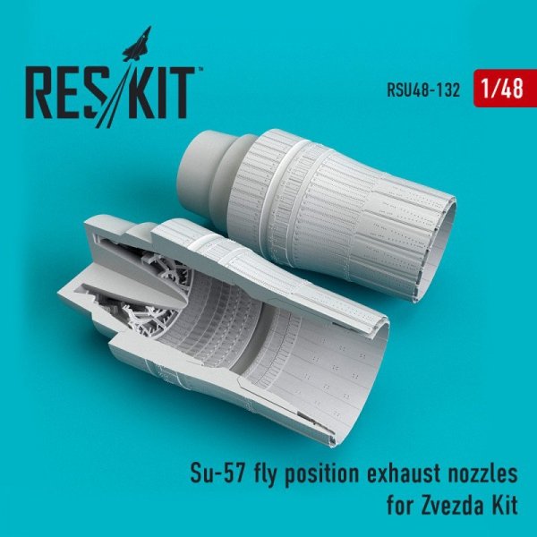 RESKIT RSU48-0132 Su-57 fly position exhaust nozzles for Zvezda kit 1/48