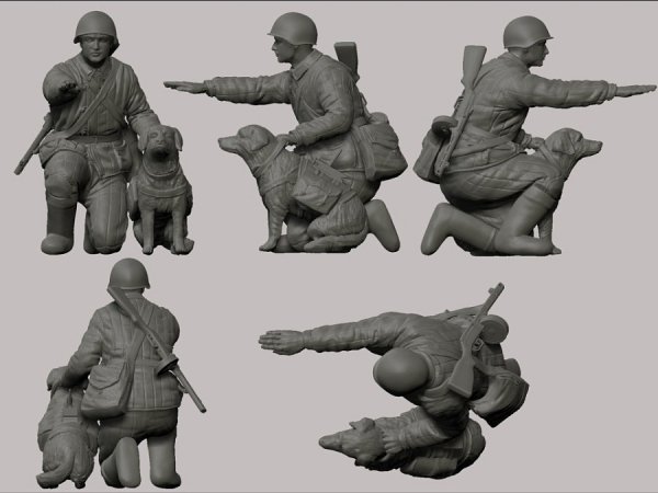 Zvezda 3611 Soviet Tank Hunters with Dogs WWII 1/35