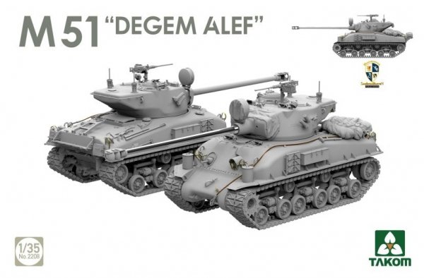 Takom 2207W SHERMAN² BOX M4A1(76W) VVSS Late Production+M51 "DEGEM ALEF"+US ARMY 1/4TON UTILITY TRUCK &amp; MP FIGURE 1/35