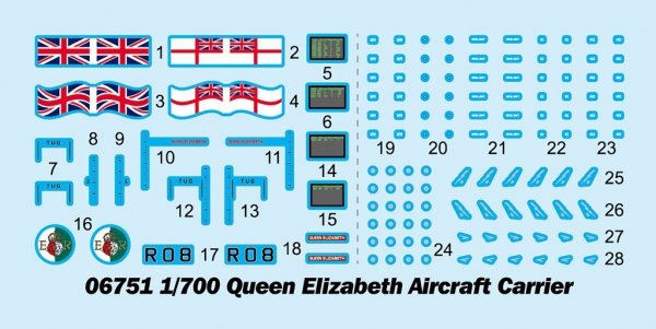 Trumpeter 06751 Queen Elizabeth Aircraft Carrier 1/700