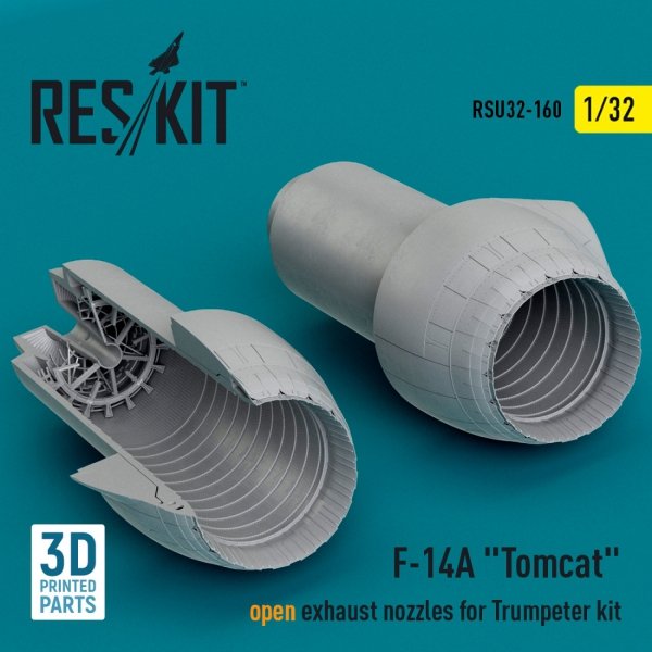 RESKIT RSU32-0160 F-14A &quot;Tomcat&quot; open exhaust nozzles for Trumpeter kit (3D Printed) 1/32