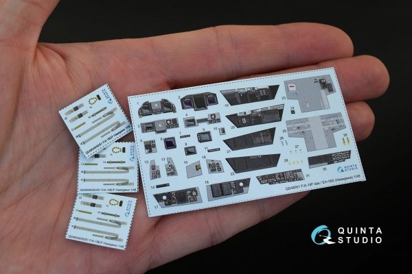 Quinta Studio QD48051 F/A-18F late / EA-18G 3D-Printed &amp; coloured Interior on decal paper (for Hasegawa kit) 1/48