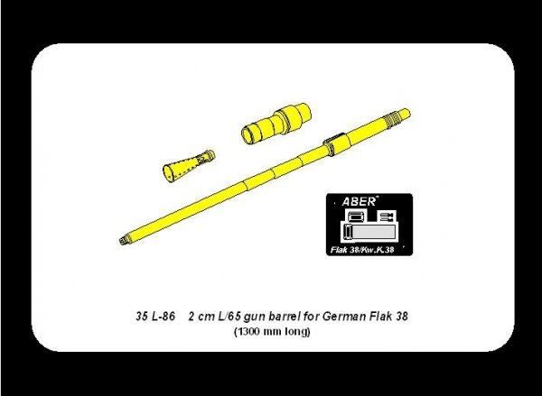 Aber 35L-086 German 2cm L/65 gun barrel for Flak 38 (1:35)	