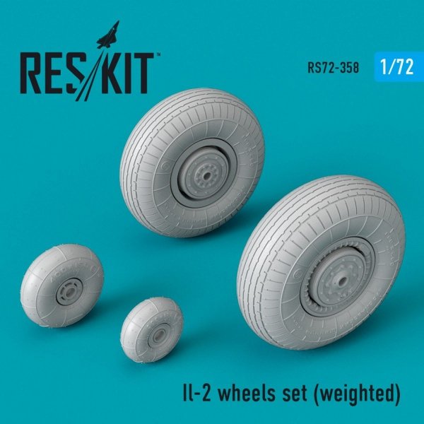 RESKIT RS72-0358 IL-2 WHEELS SET (WEIGHTED) 1/72