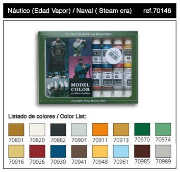 Vallejo 16 Model Color Set-Naval Steam Era (70146) 16x17ml.