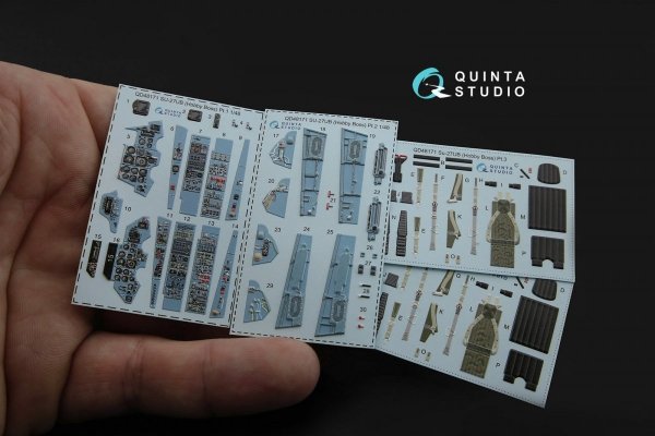 Quinta Studio QD48171 Su-27UB 3D-Printed &amp; coloured Interior on decal paper (for HobbyBoss kit) 1/48