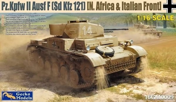 Gecko Models 16GM0009 Pz.kpfw II (Sd.Kfz. 121) Ausf. F (North Africa &amp; Italian Front) 1/16