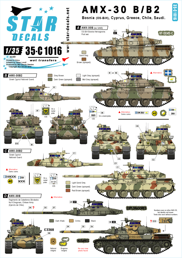 Star Decals 35-C1016 International AMX-30 B and B2 1/35