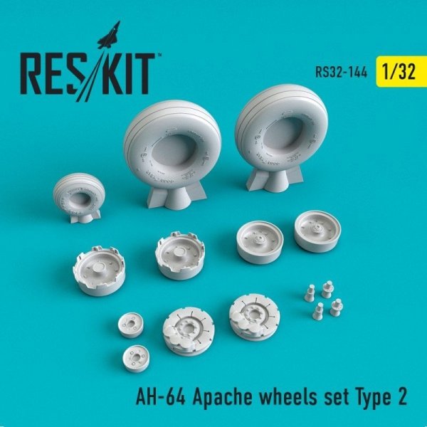RESKIT RS32-0144 AH-64 Apache wheels set Type 2 1/32