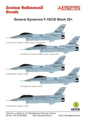 Techmod 48096 - General Dynamics F-16C/D Block 52+ (1:48)