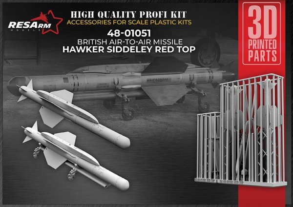 RESArm 48-01051 RED TOP - Hawker Siddeley Red Top British air-to-air missile (3D resin printing) 1/48