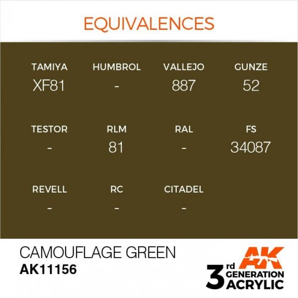 AK Interactive AK11156 CAMOUFLAGE GREEN – STANDARD 17ml