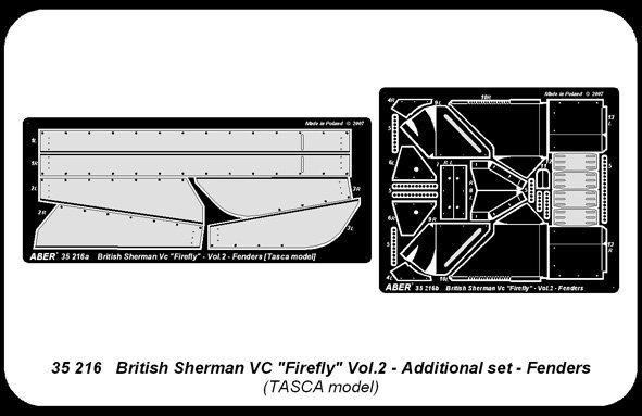 Aber 35216 British Sherman Vc Firefly- vol. 2 - additional set - fenders (1:35)