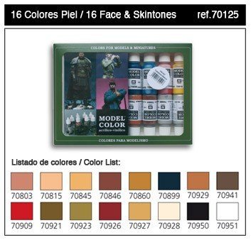 Vallejo SKIN COLORS (16 color set) (70125) 16x17ml.