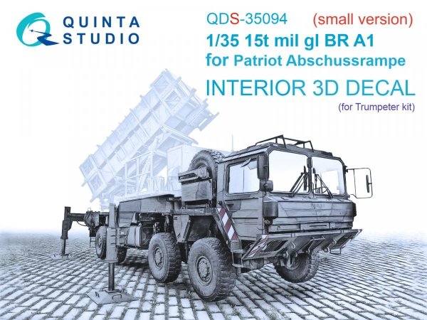 Quinta Studio QDS35094 15t mil gl BR A1 for Patriot Abschussrampe 3D-Printed &amp; coloured Interior on decal paper (Trumpeter) (Small version) 1/35