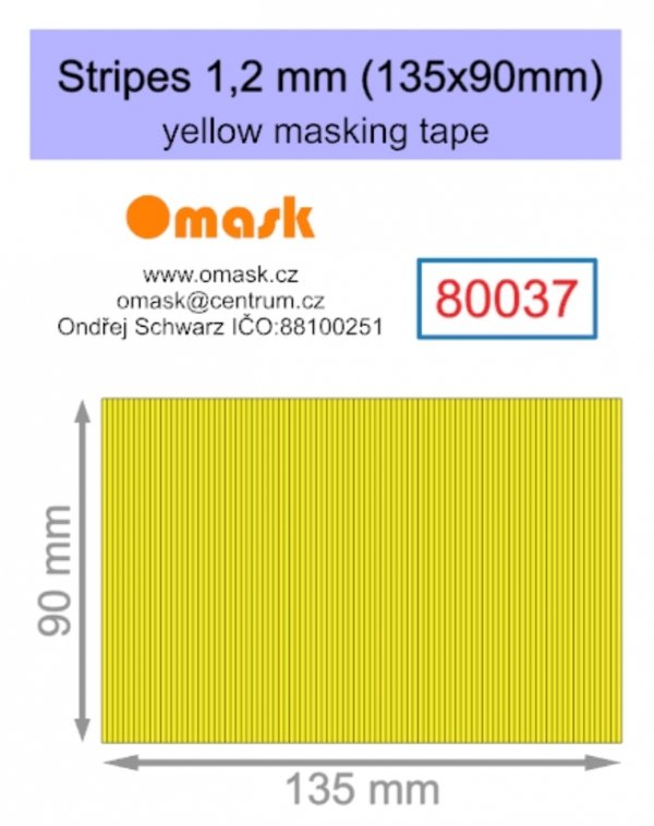 Omask 80037 Stripes 1,2 mm (135x90mm) yellow masking tape