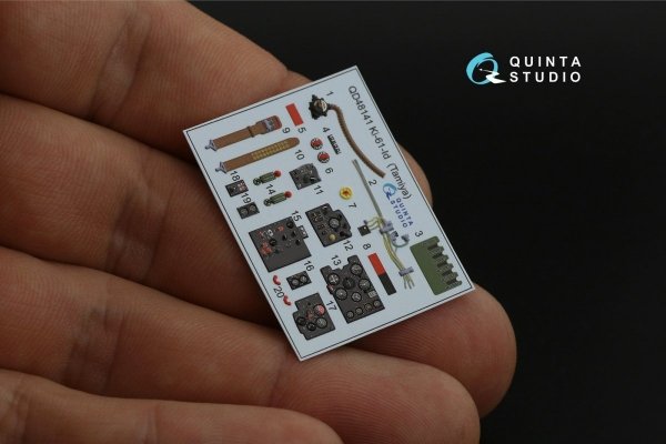 Quinta Studio QD48141 Ki-61-Id 3D-Printed &amp; coloured Interior on decal paper (Tamiya) 1/48