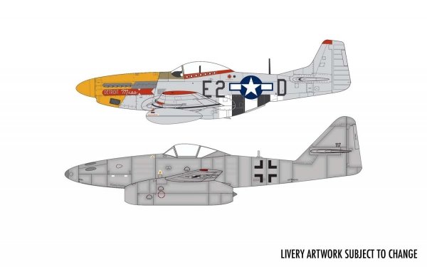 Airfix 50183 Messerschmitt Me262 &amp; P-51D Mustang Dogfight Double - Gift Set 1/72