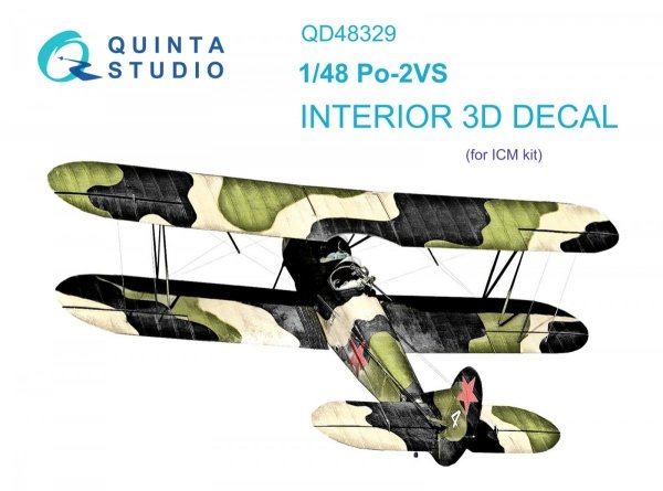 Quinta Studio QD48329 Po-2VS 3D-Printed &amp; coloured Interior on decal paper (ICM) 1/48