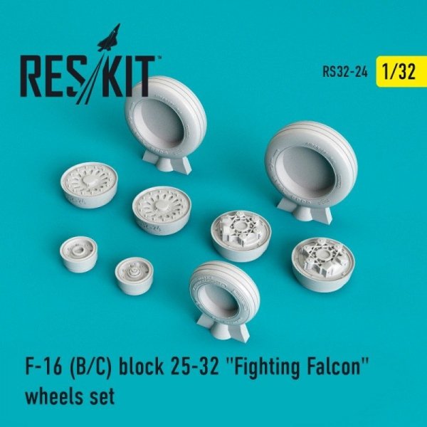 RESKIT RS32-0024 F-16 (B/C) block 25-32 &quot;Fighting Falcon&quot; wheels set 1/32