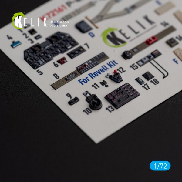 Kelik K72161 P-47M "Thunderbolt"- interior 3D decals for Revell kit (1/72)